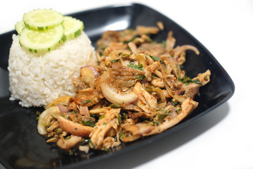 Spicy fried chicken salad