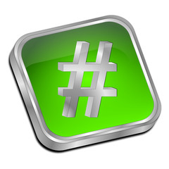 Fototapeta premium Hashtag Button - 3D illustration