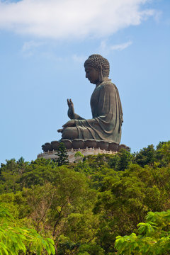 Giant buddha Lantau island in Hong Kong