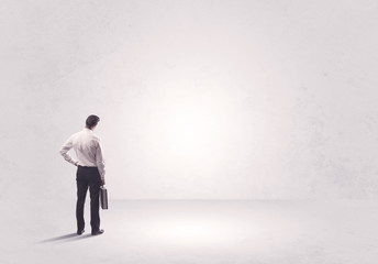 Finance worker standing in pure nothing