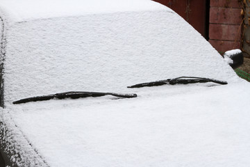 first snow by car