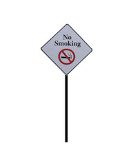 Sign warning "No smoking". Isolated on the white background and include clipping path.