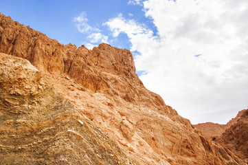 Fototapeta premium Rocks of oasis Chebika, famous landmark in Sahara desert. Tunisia.