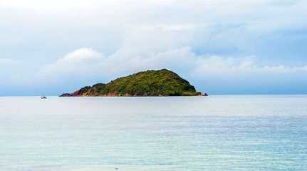 Naklejka premium One green island in ocean
