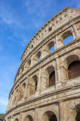 Obraz premium Part of the Roman Colosseum amphiteater in Rome, Italy