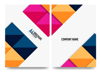 Square business a4 brochure cover design, flyer, annual report