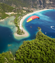 Aerial view of Blue Lagoon in Oludeniz, Fethiye, Turkey