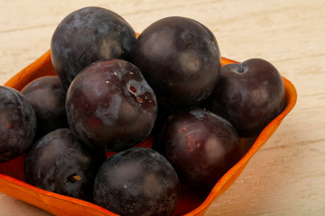 Ripe fresh plums