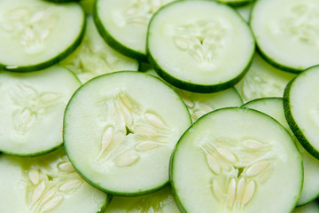 Fresh cucumber of slices background.food background