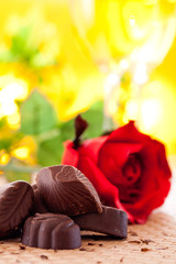 Red roses and chocolate