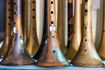 Many Traditional Turkish wooden instrument Zurna