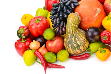 fruit and vegetable isolated on white background