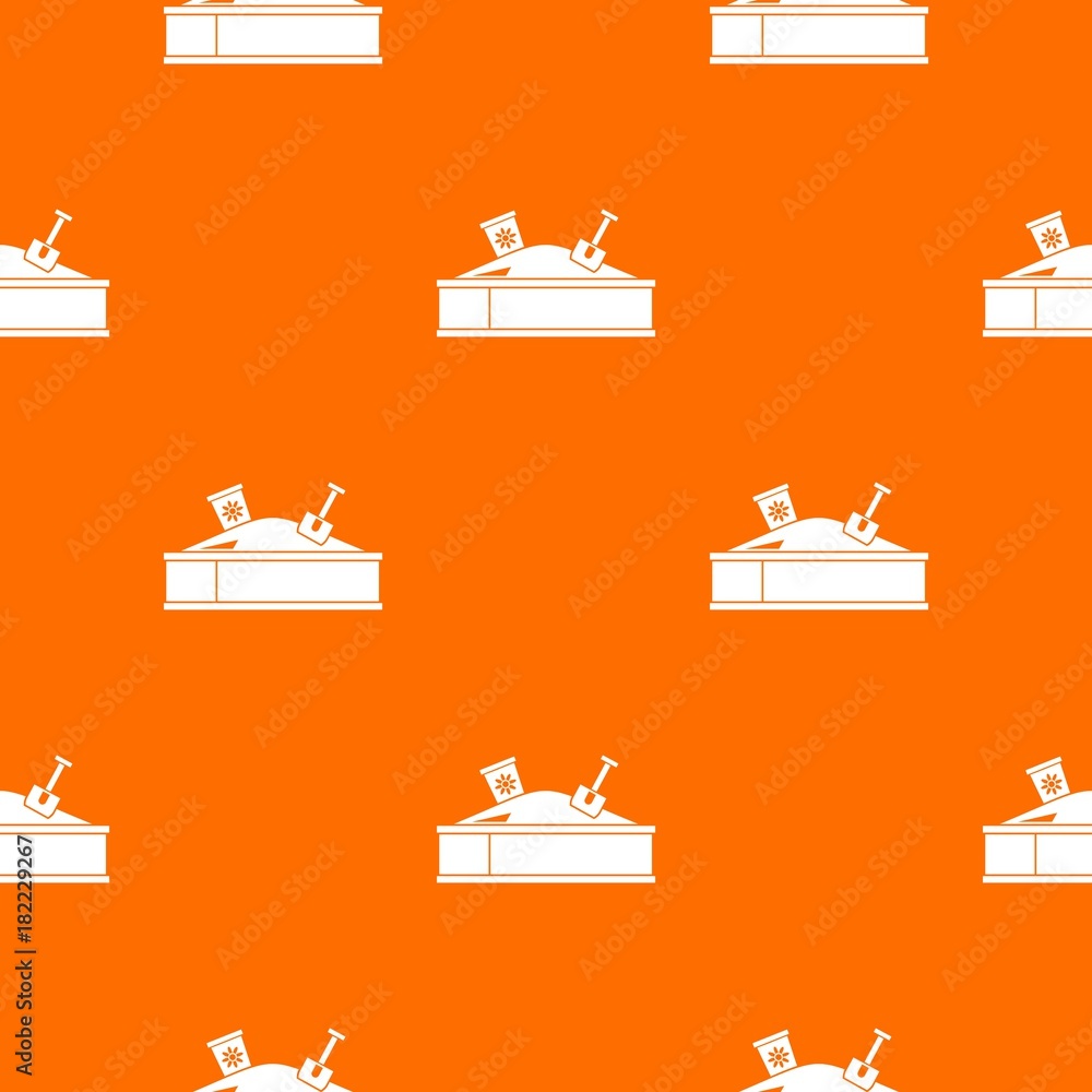 Poster sandbox with bucket and shovel pattern seamless