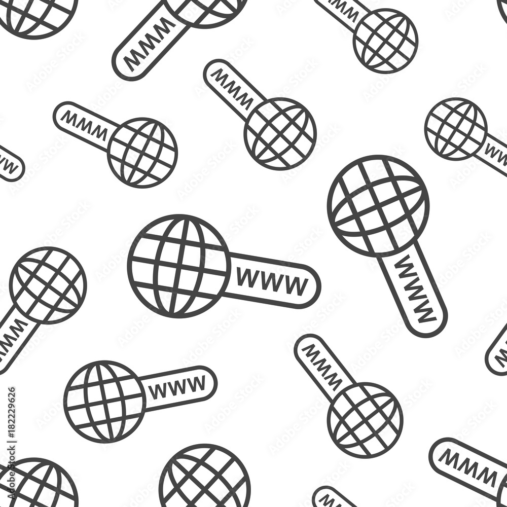 Aufkleber go to web seamless pattern background icon. business flat vector illustration. world network sign sy