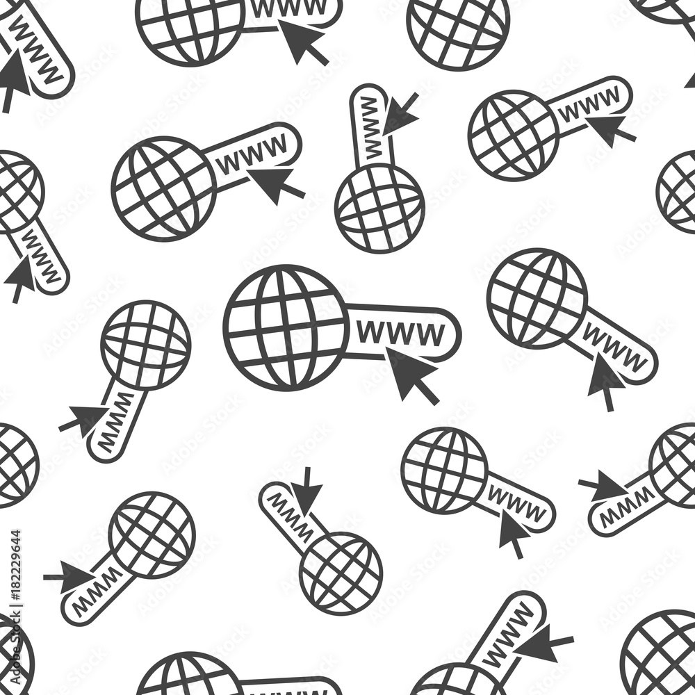 Aufkleber go to web seamless pattern background icon. business flat vector illustration. world network sign sy