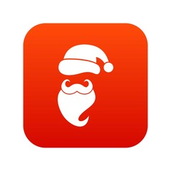 Santa hat, mustache and beard, simple style