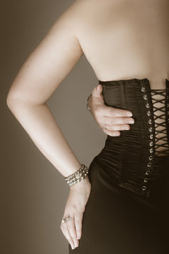 Beautyfull woman from back in corset