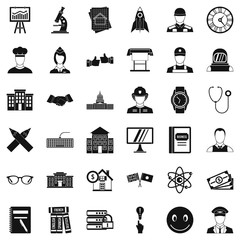 Intelligent icons set, simple style