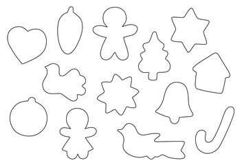 Christmas cookies drawing vector eps 10