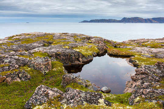 The coast of the Barents Sea in Teriberka