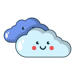 Kind cloud icon, cartoon style