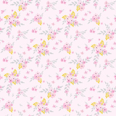 Fashionable pattern in small flowers. Floral seamless background for textiles, fabrics, covers, wallpapers, print, gift wrapping and scrapbooking. Raster copy.