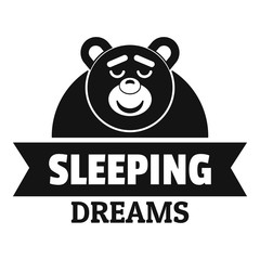 Sleeping dream logo, simple black style
