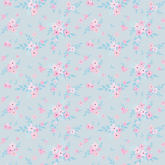 Seamless floral pattern. Background in small flowers for textiles, fabrics, cotton fabric, covers, wallpaper, print, gift wrapping, postcard, scrapbooking.