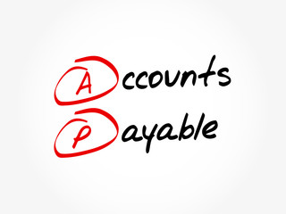 AP - Accounts Payable acronym, business concept background