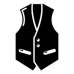 Waistcoat icon, simple black style