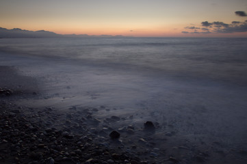 After sunset at the Sicily beach