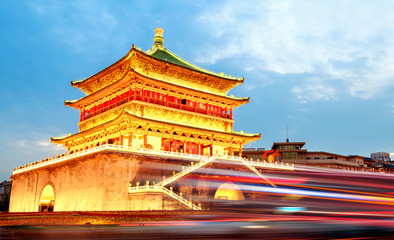 Fototapeta na wymiar Xi'an bell tower night view