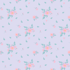 Seamless floral pattern. Background in small flowers for textiles, fabrics, cotton fabric, covers, wallpaper, print, gift wrapping, postcard, scrapbooking.