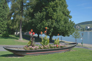 an der Rheinpromenade im Kurort Bad Breisig,Rheinland-Pfalz,Mittelrheintal,Deutschland