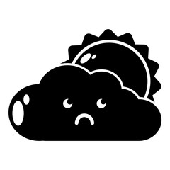 Sun and cloud icon, simple style