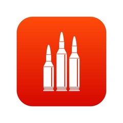 Bullet ammunition icon digital red