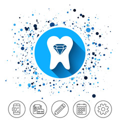 Tooth crystal sign icon. Dental prestige symbol.
