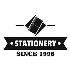 Stationery logo, simple black style