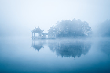 Fototapeta premium lake in fog