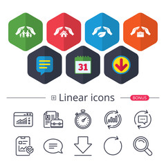 Hands insurance icons. Human life-assurance.