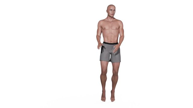 Digital 3D Animation of a morphing Male