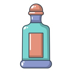 Square bottle icon, cartoon style