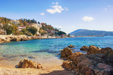 View of the coastal city of Herceg Novi. Montenegro - obrazy, fototapety, plakaty