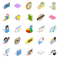 Property icons set, isometric style