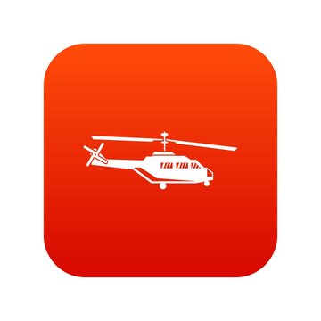 Military helicopter icon digital red