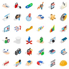 Bomb icons set, isometric style