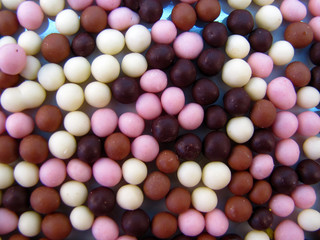 sweet round balls decoration on the cake