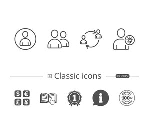 User Group, Profile and Teamwork line icons.