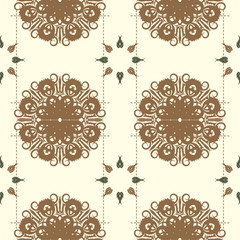 Seamless abstract floral pattern,mandala pattern