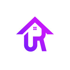 Monogram Letter PR home Logo 